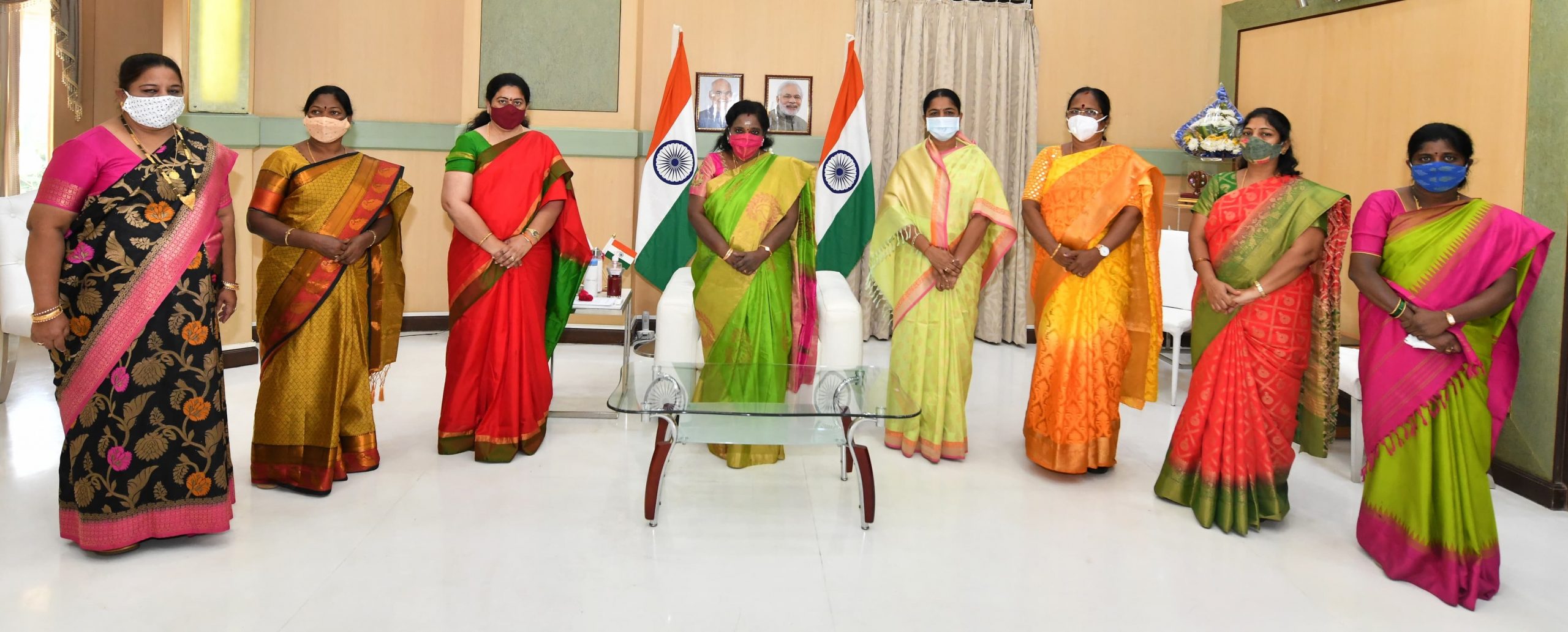 Members of Telangana State Commission for Women meet the Hon’ble Governor Dr. Tamilisai Soundararajan